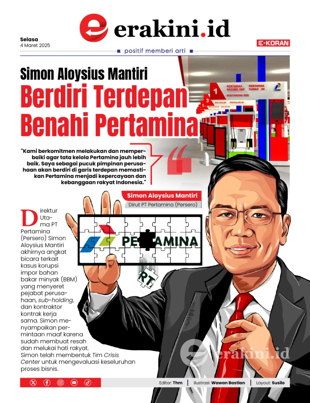 Simon Aloysius Mantir: Berdiri Terdepan Benahi Pertamina