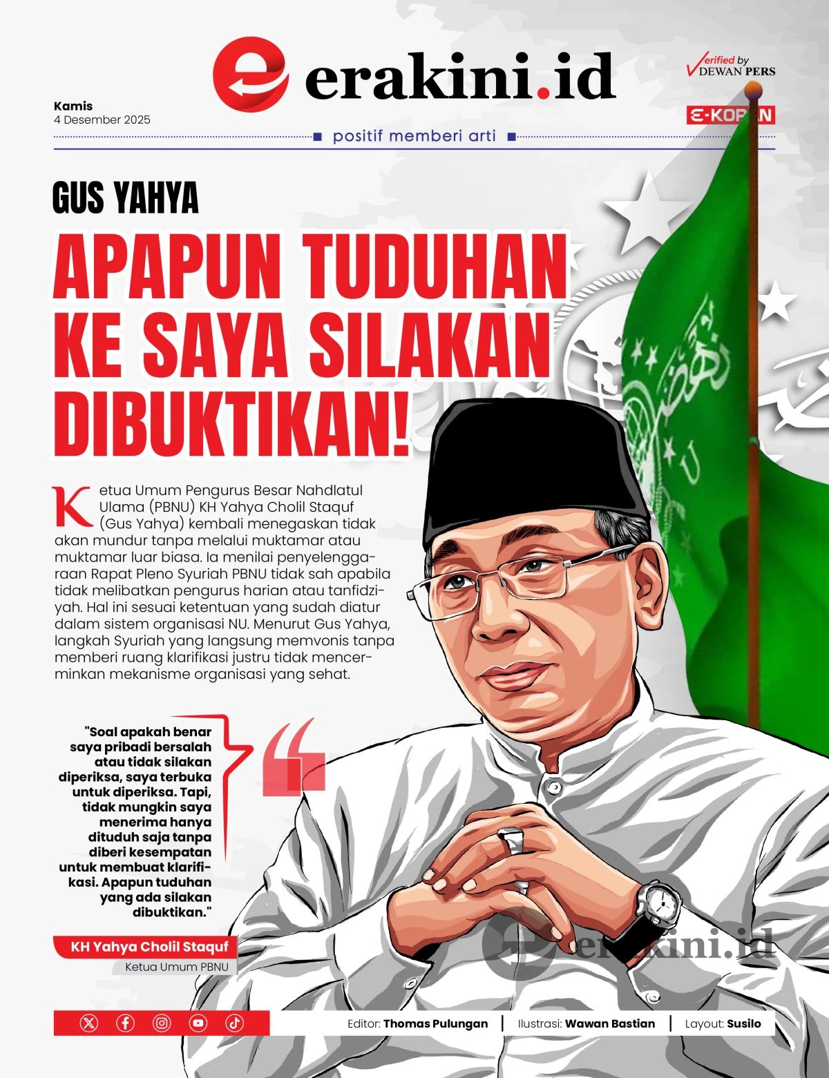 Gus Yahya: Apapun Tuduhan ke Saya Silakan Dibuktikan