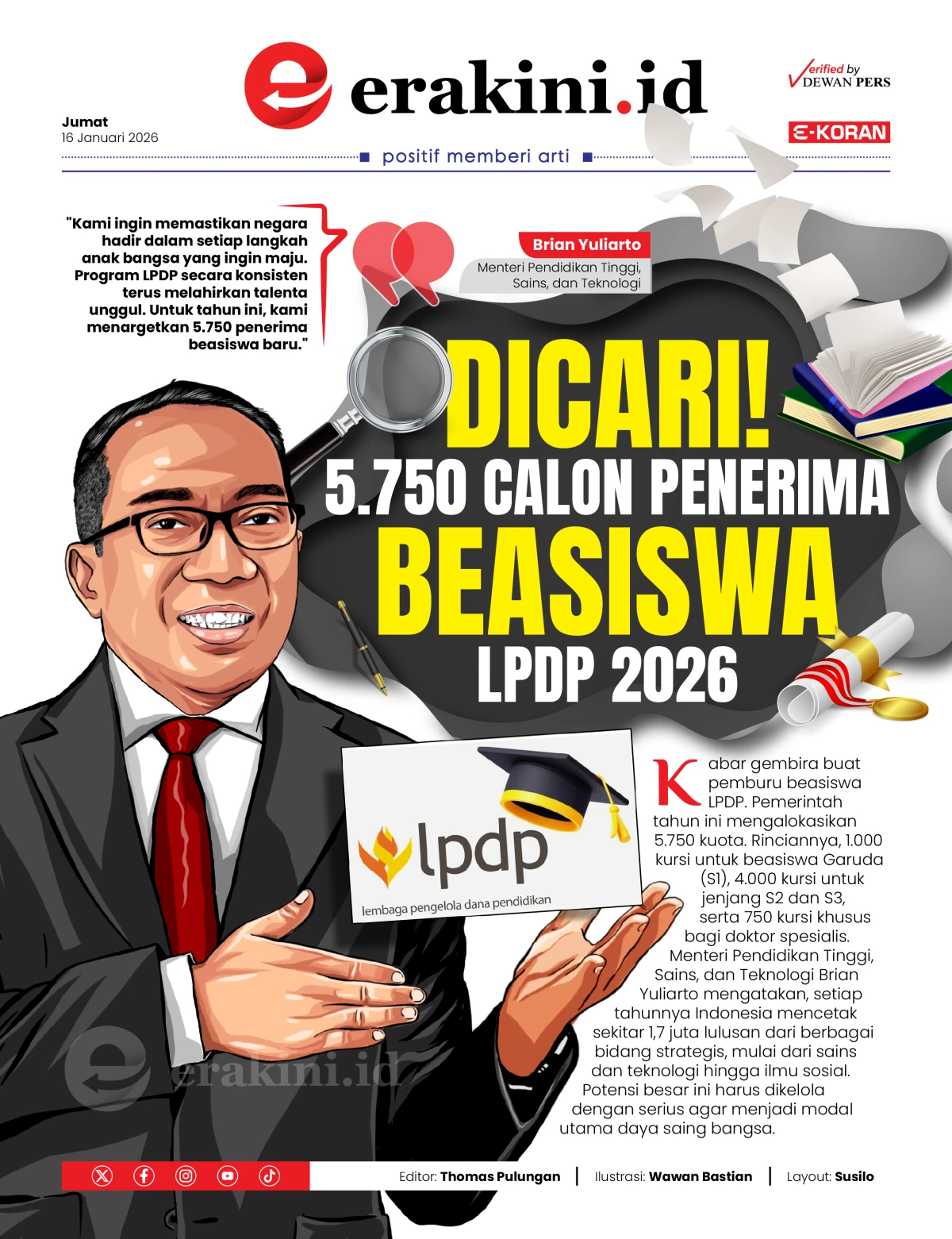 Dicari! 5.750 Calon Penerima Beasiswa LPDP 2026