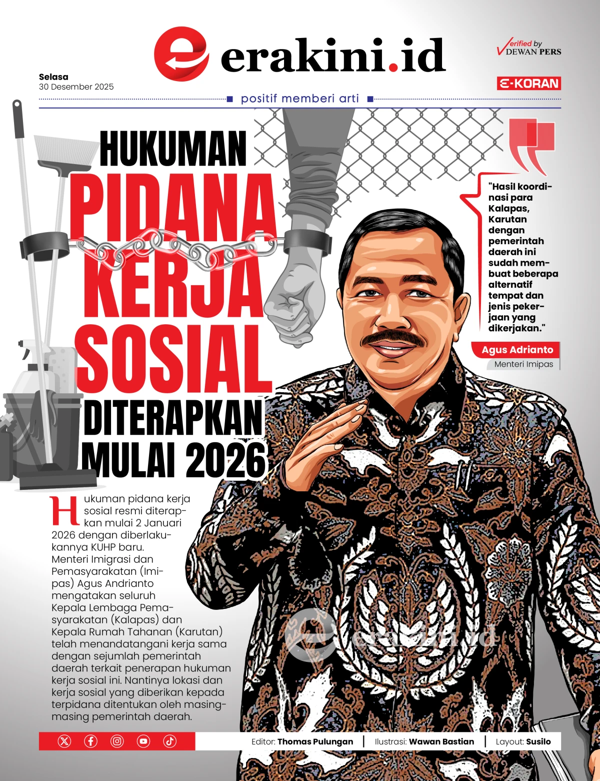 Hukuman Pidana Kerja Sosial Diterapkan Mulai 2026