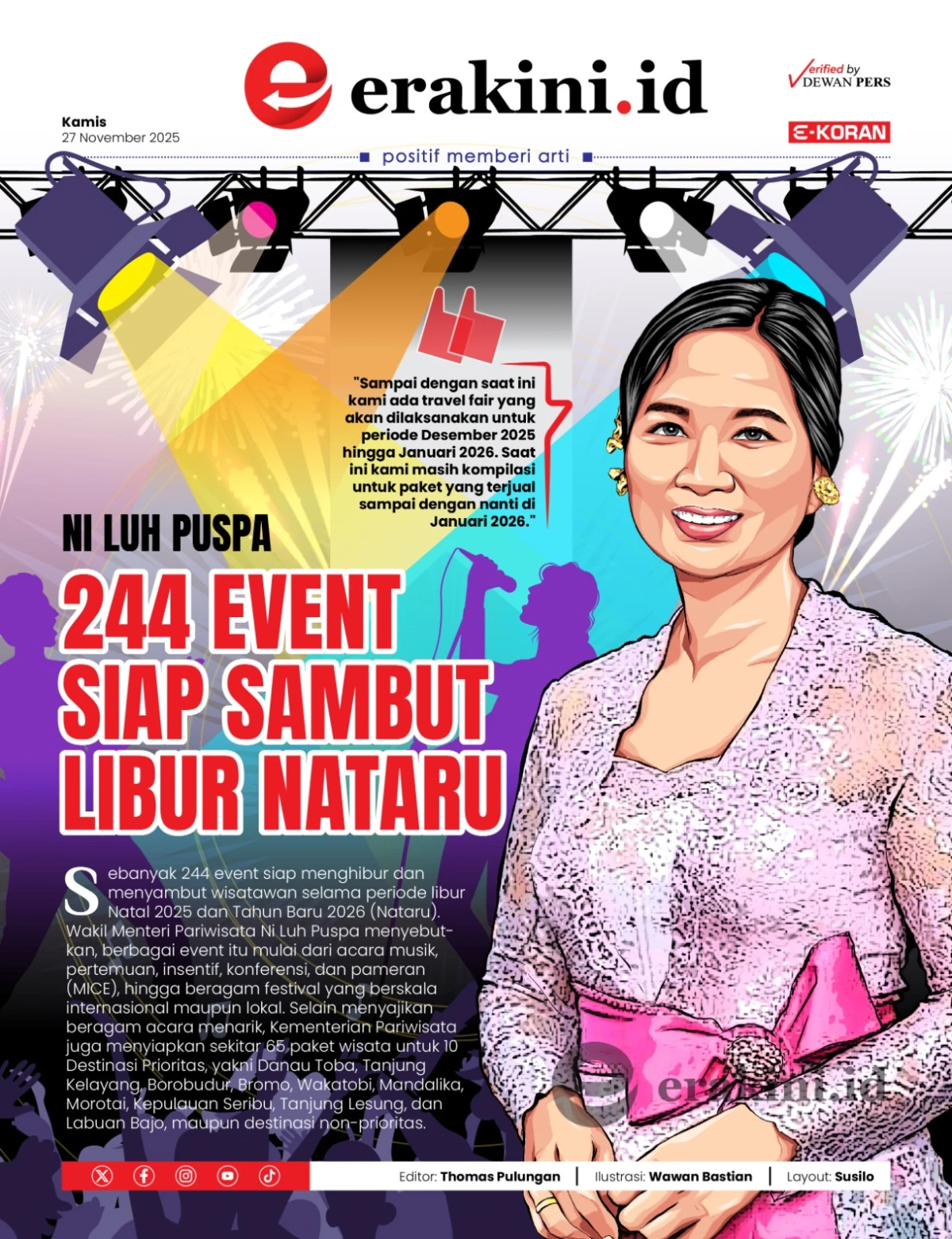Ni Luh Puspa: 244 Event Siap Sambut Libur Nataru