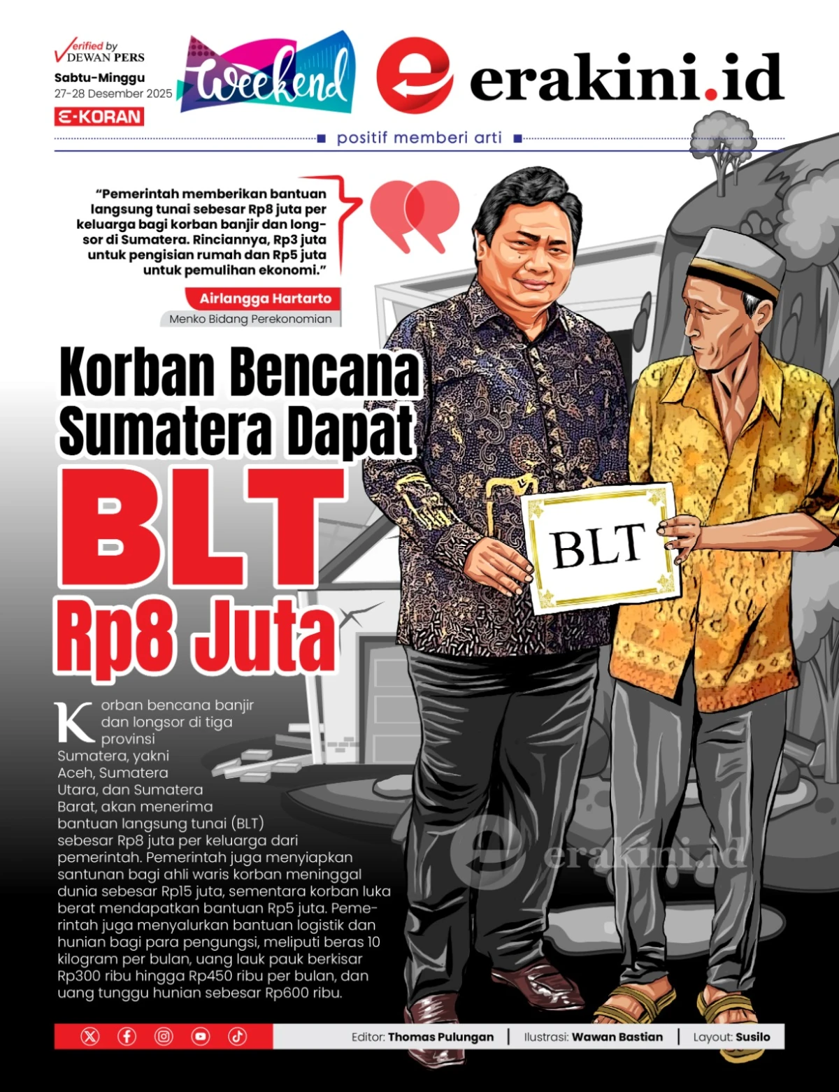 Korban Bencana Sumatera Dapat BLT Rp8 Juta