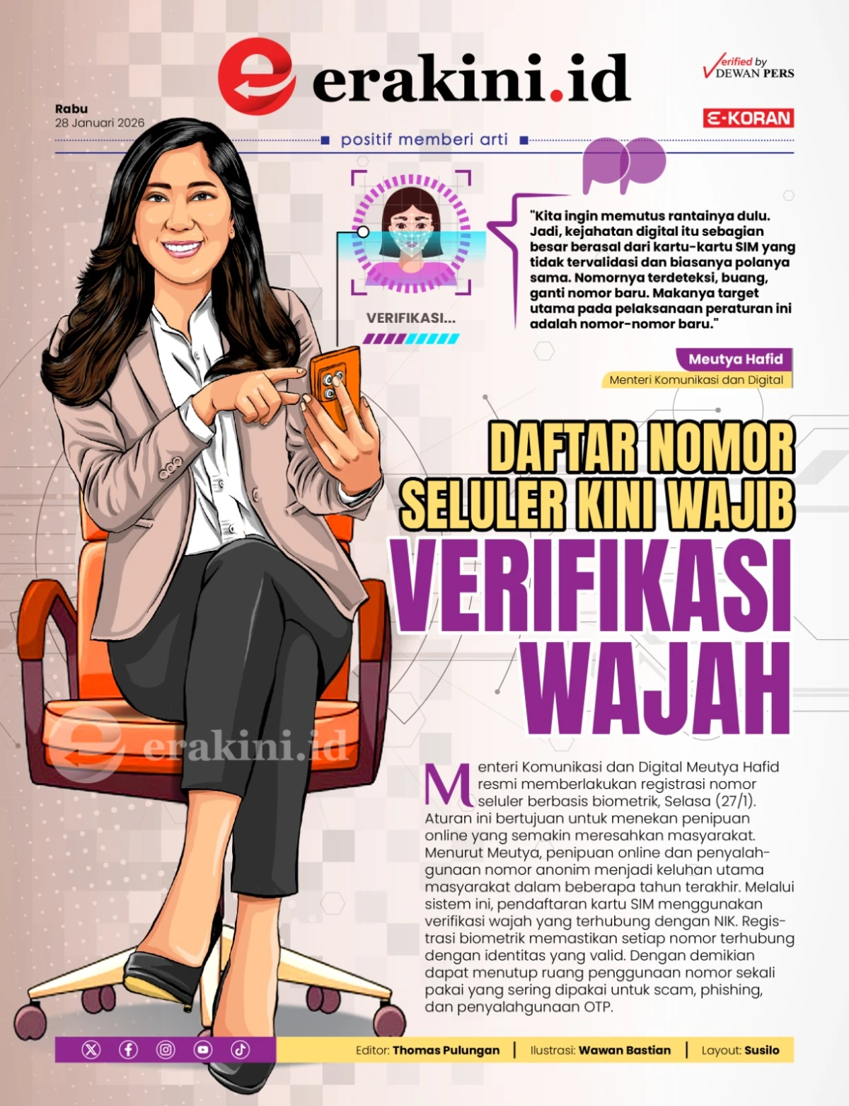 Daftar Nomor Seluler Kini Wajib Verifikasi Wajah