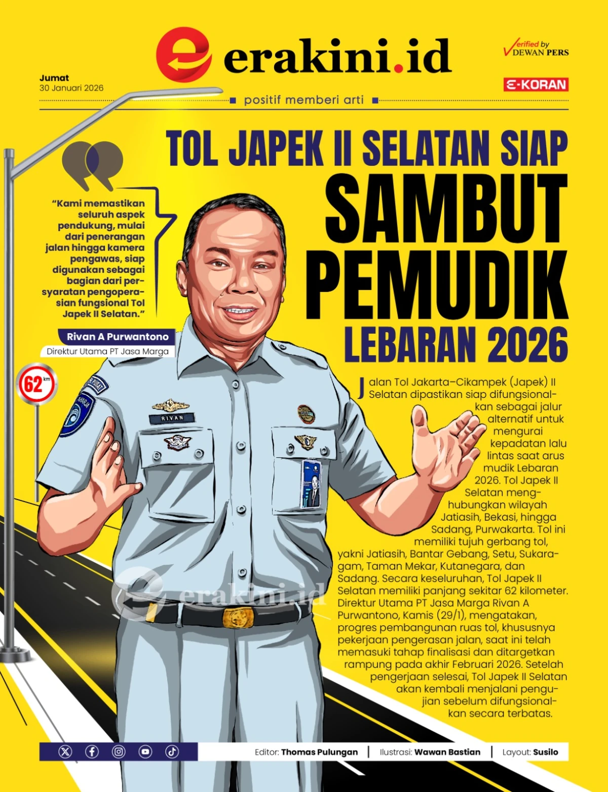 Tol Japek II Selatan Siap Sambut Pemudik Lebaran 2026