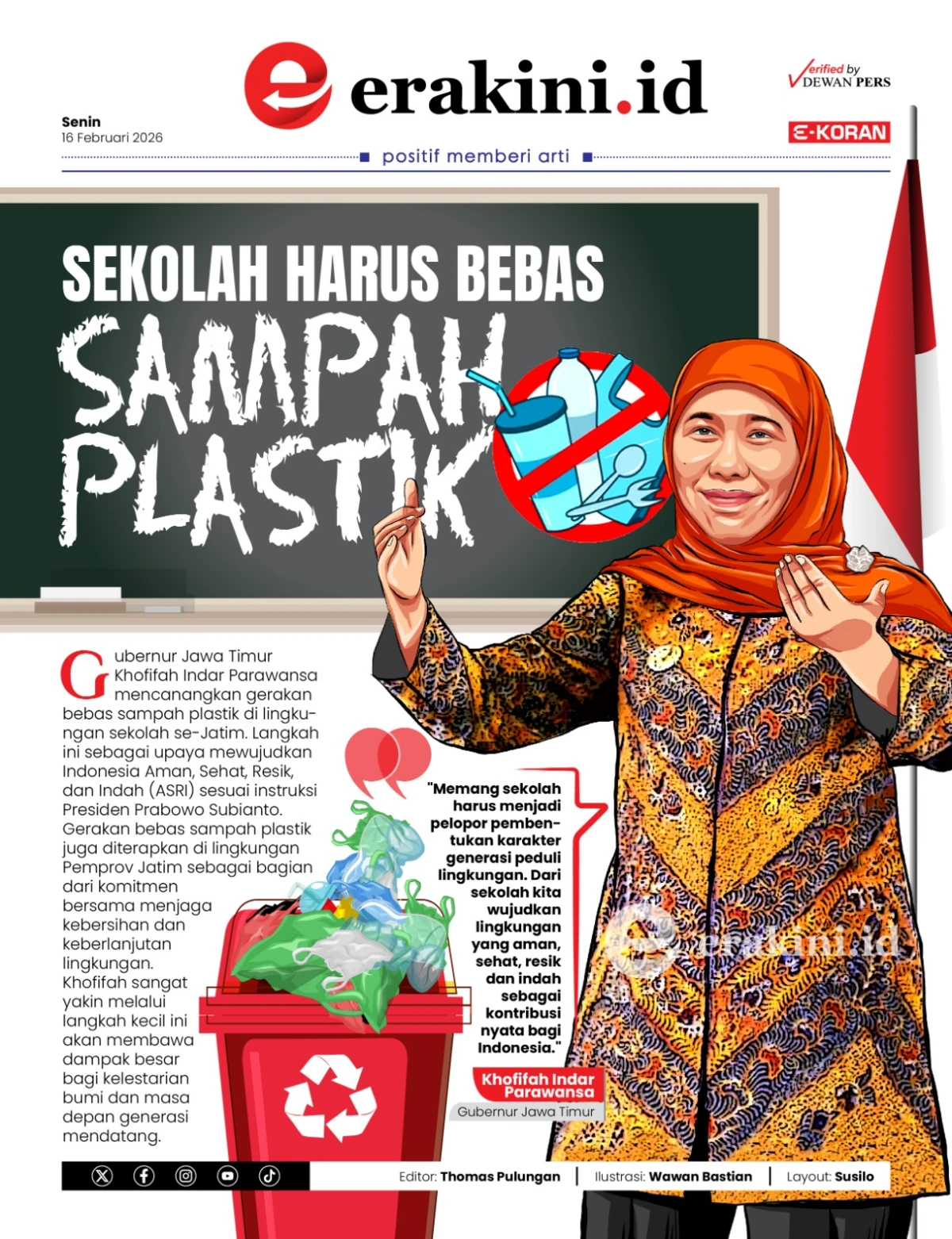 Sekolah Harus Bebas Sampah Plastik