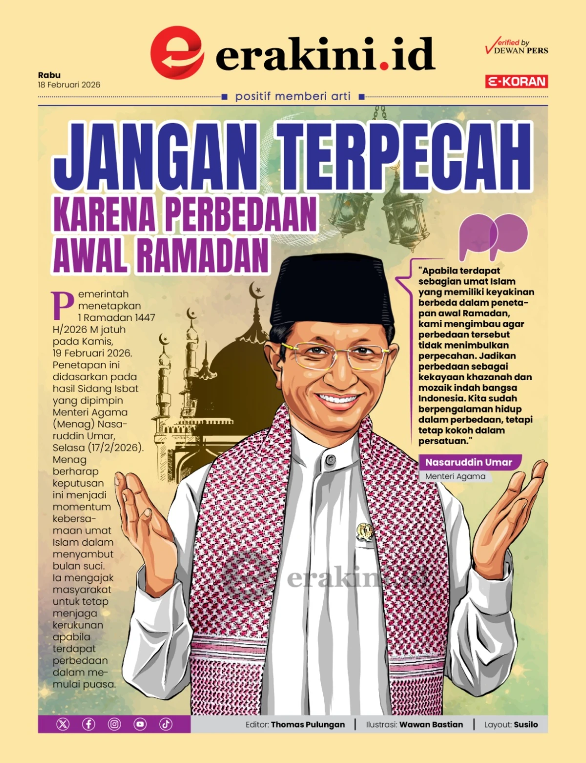 Jangan Terpecah karena Perbedaan Awal Ramadan