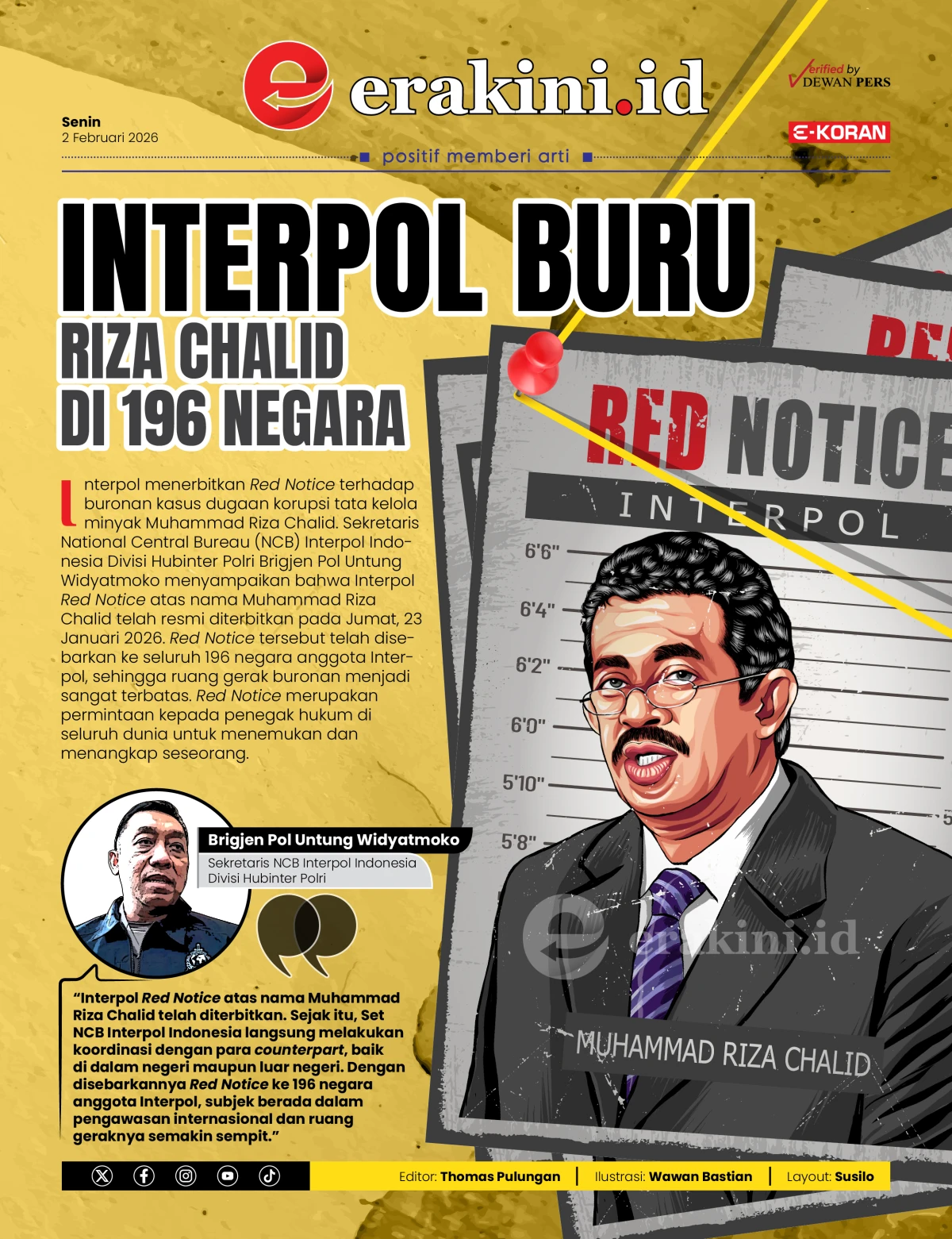 Interpool Buru Riza Chalid di 196 Negara