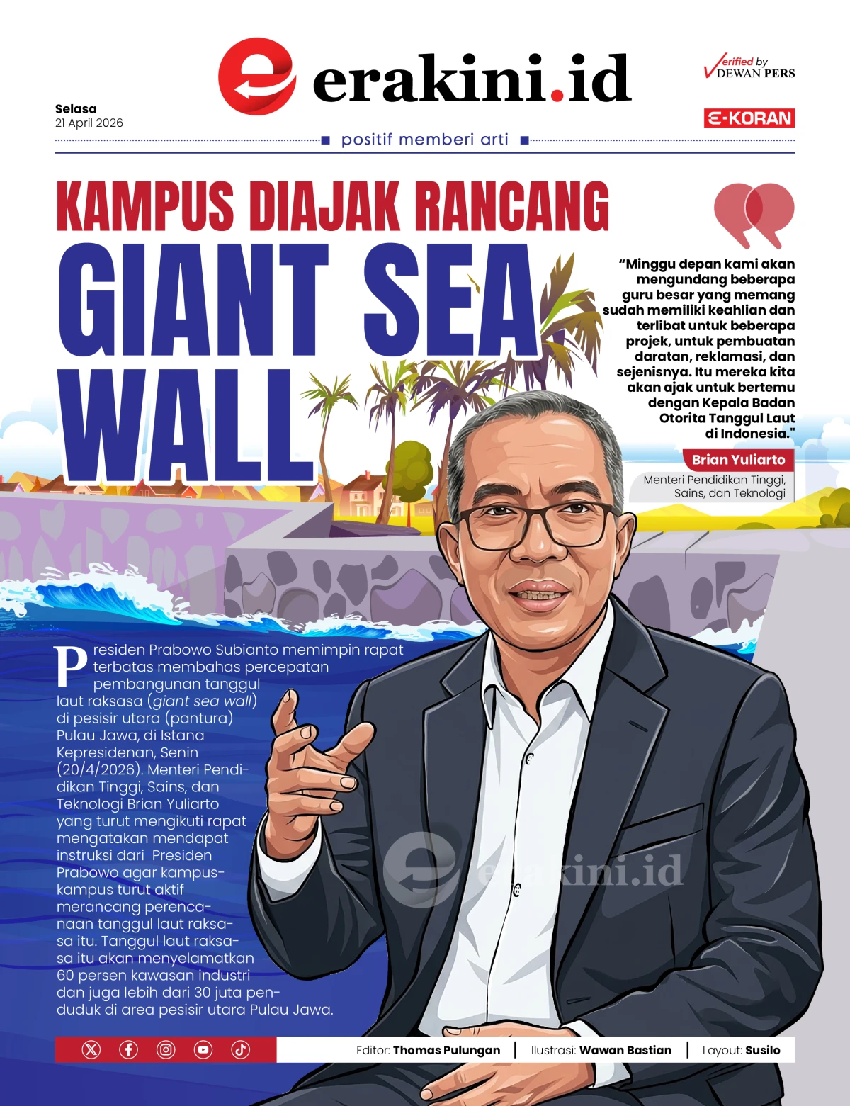 Kampus Diajak Rancang Giant Sea Wall