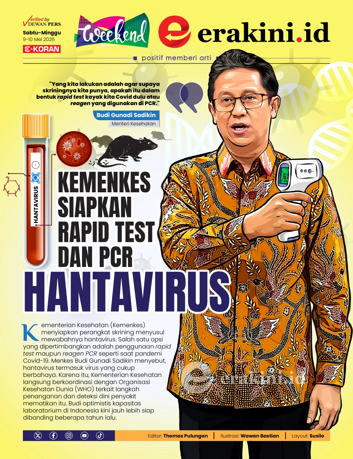 Kemenkes Siapkan Rapid Test dan PCR Hantavirus