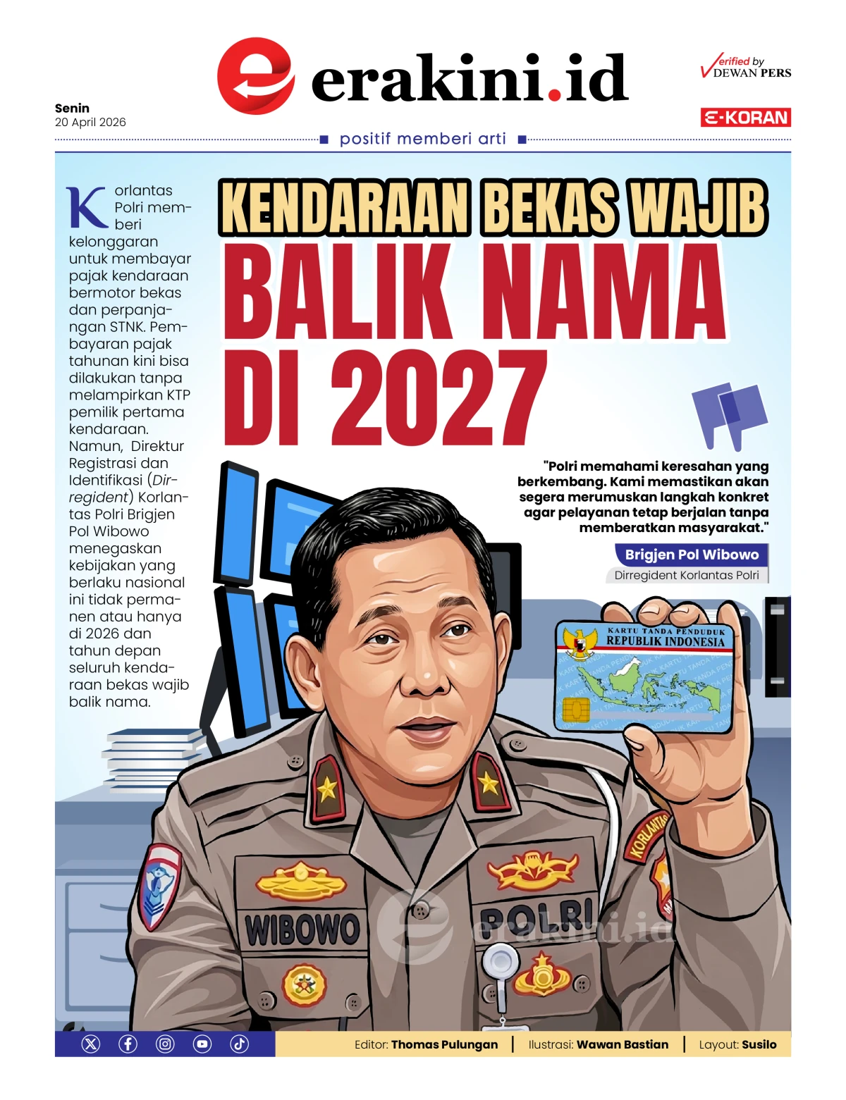 Kendaraan Bekas Wajib Balik Nama di 2027