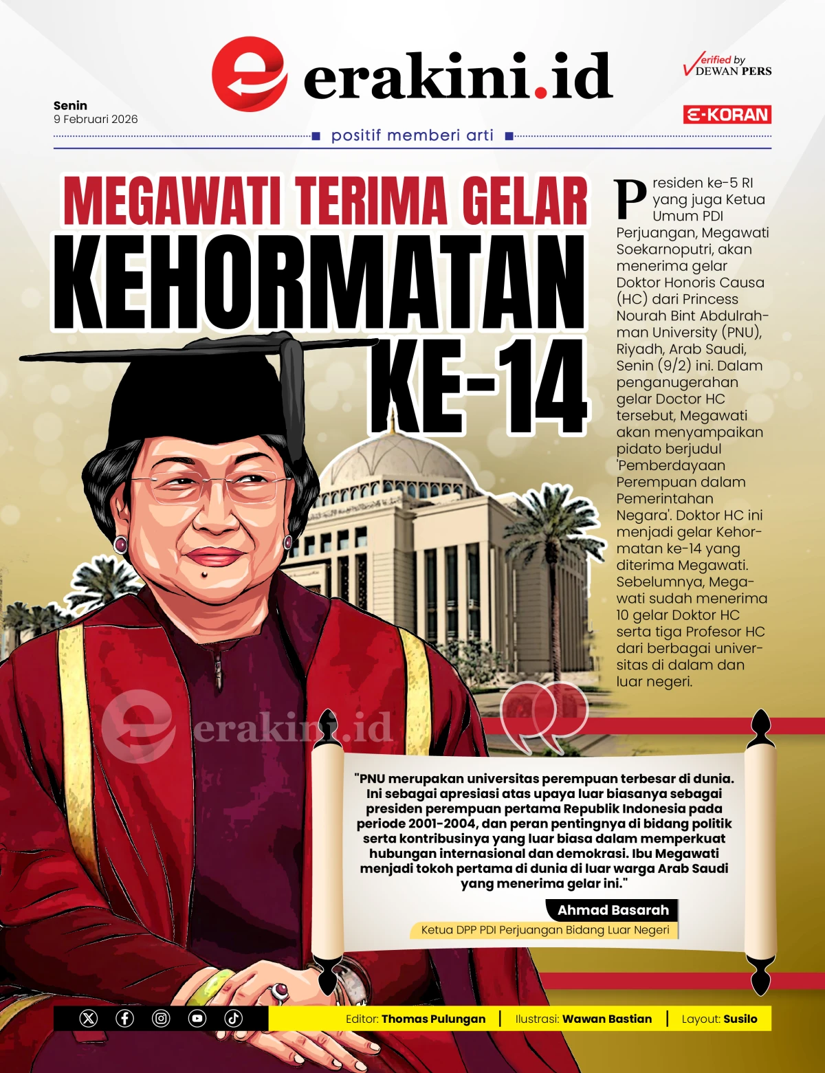 Megawati Terima Gelar Kehormatan ke-14