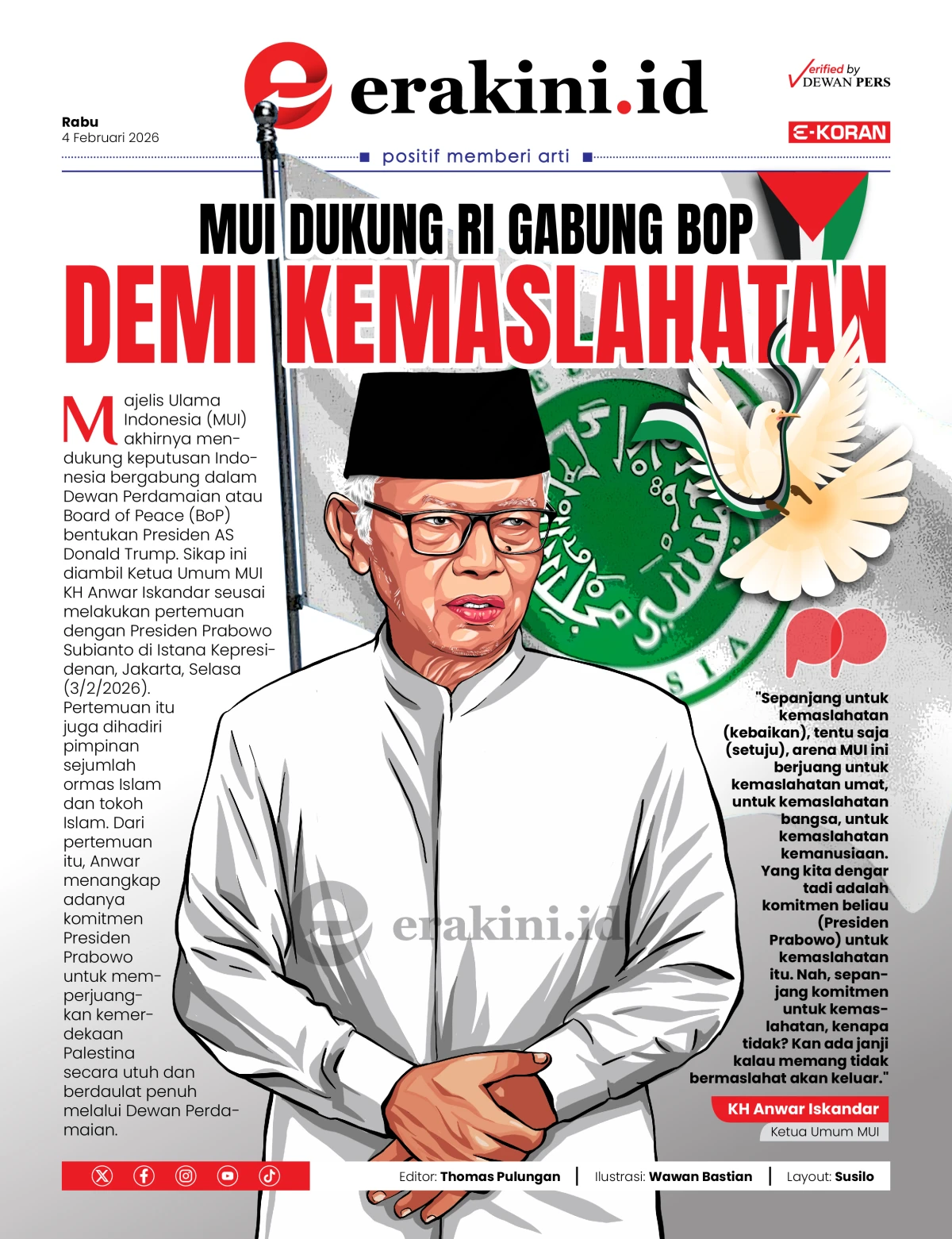 MUI Dukung RI Gabung BoP demi Kemaslahatan