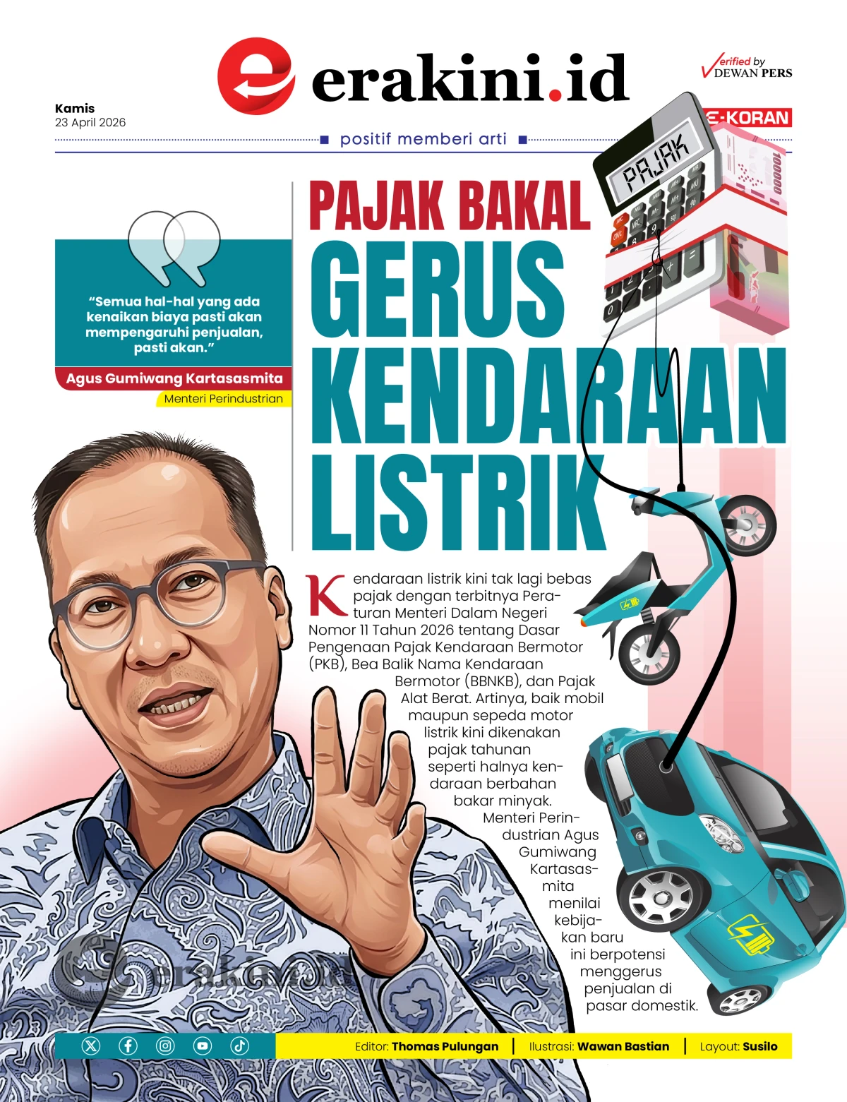 Pajak Bakal Gerus Kendaraan Listrik