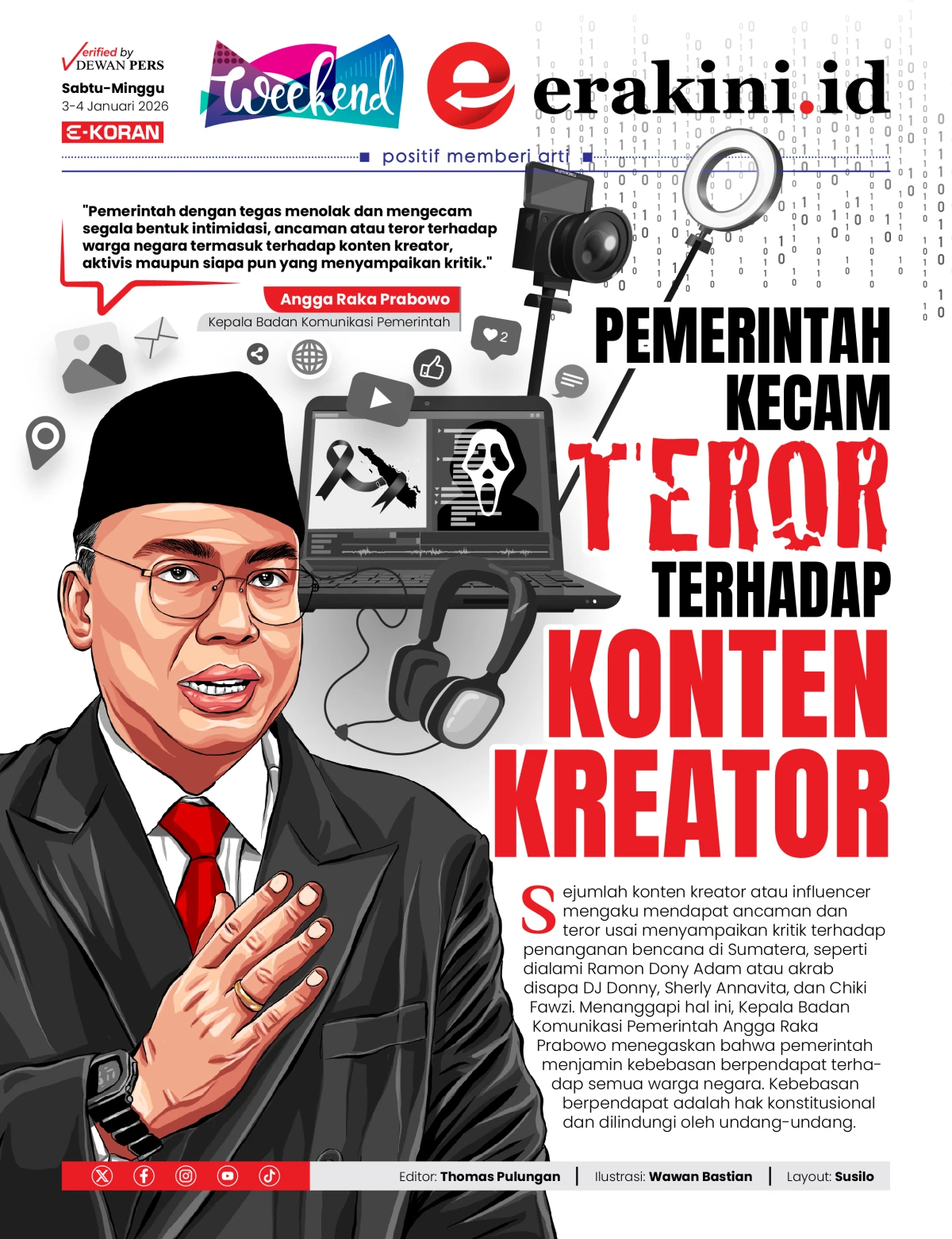 Pemerintah Kecam Teror terhadap Konten Kreator