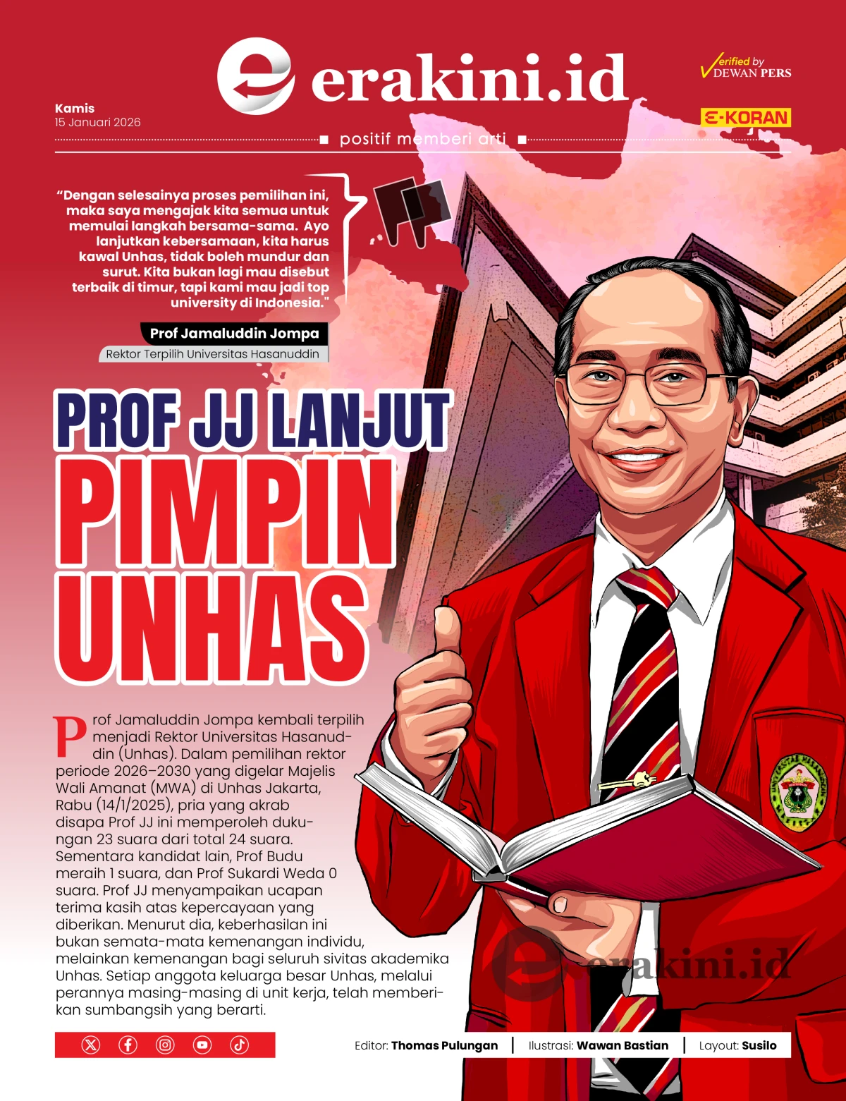 Prof JJ Lanjut Pimpin Unhas