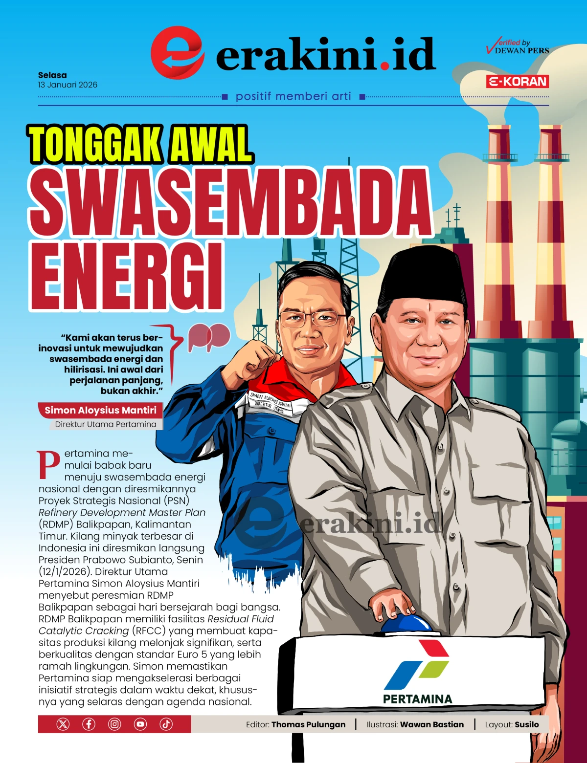 Tonggak Awal Swasembada Energi