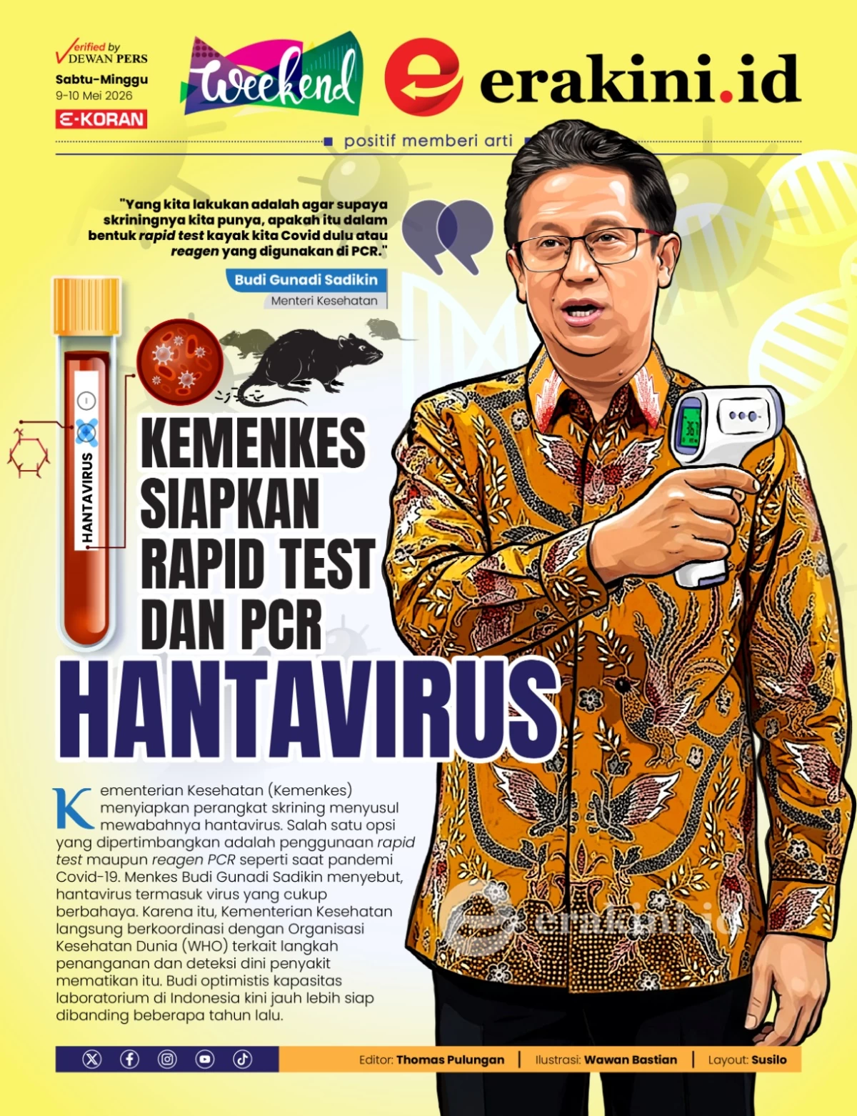 Kemenkes Siapkan Rapid Test dan PCR Hantavirus