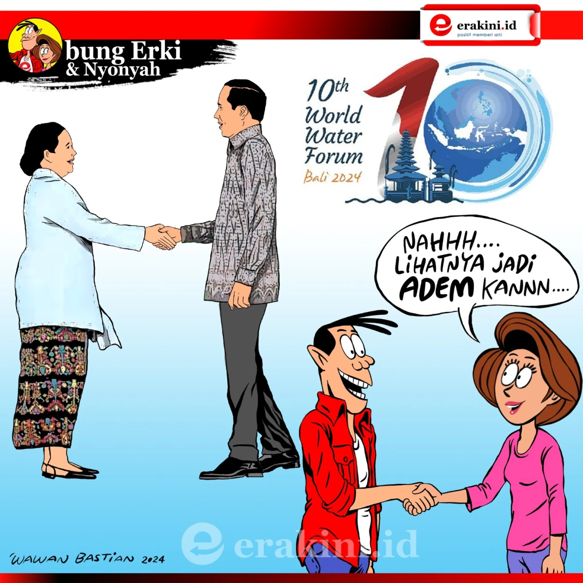 Bung Erki - Jokowi salaman dengan Puan Maharani