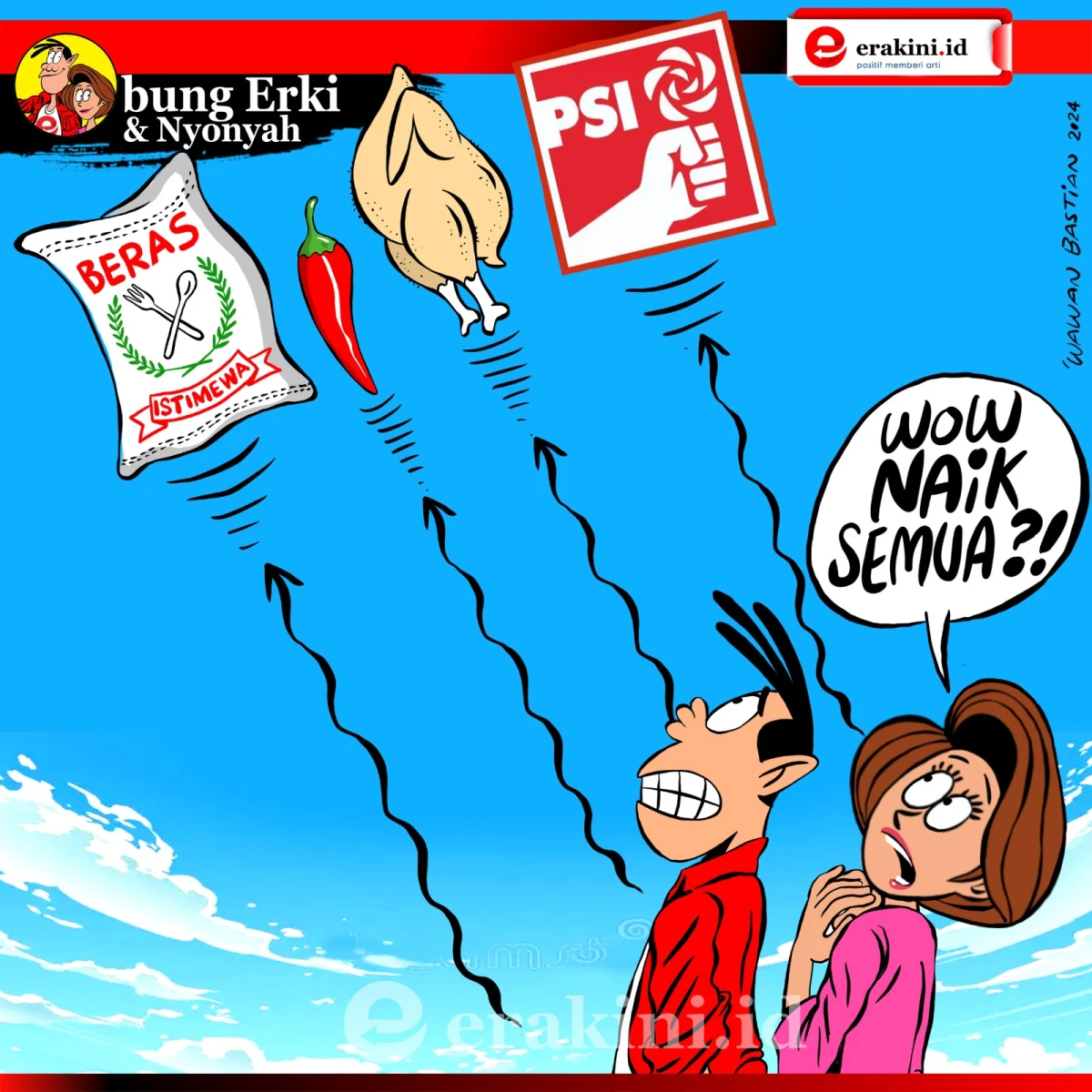 Bung Erki - Selain kebutuhan pokok yang naik, suara PSI juga ikut naik