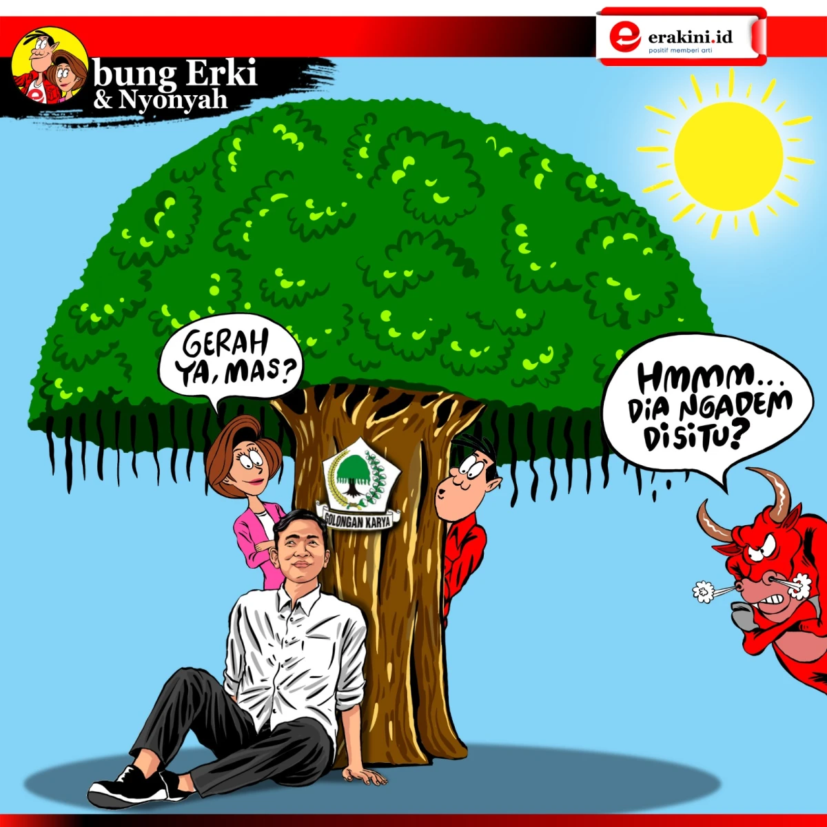 Bung Erki - Gibran ngadem di bawah beringin