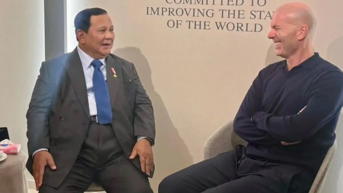 Prabowo Bertemu Zinedine Zidane di Davos, Bahas Pengembangan Sepak Bola Indonesia?