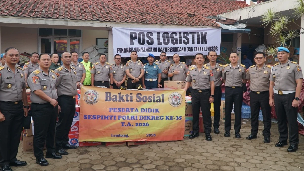 Sespimti Polri Dikreg 35 Salurkan Bantuan ke Korban Longsor Cisarua