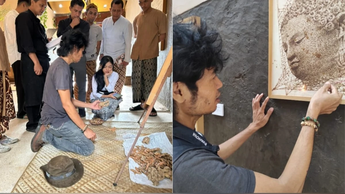 Cahaya dari Bukit Borobudur, Seniman Magelang Hidupkan Lukisan dari Rempah-Rempah di Tengah Budaya Instan Zaman Digital