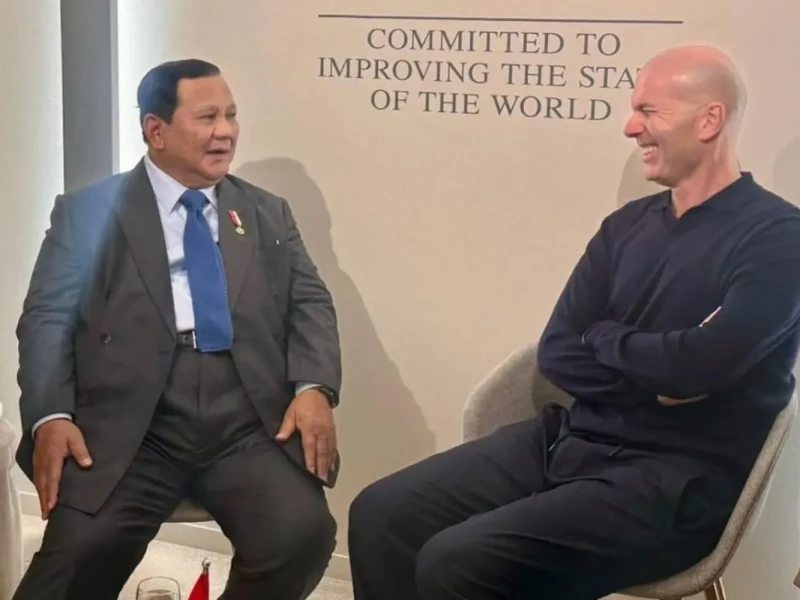 Prabowo Bertemu Zinedine Zidane di Davos, Bahas Pengembangan Sepak Bola Indonesia?