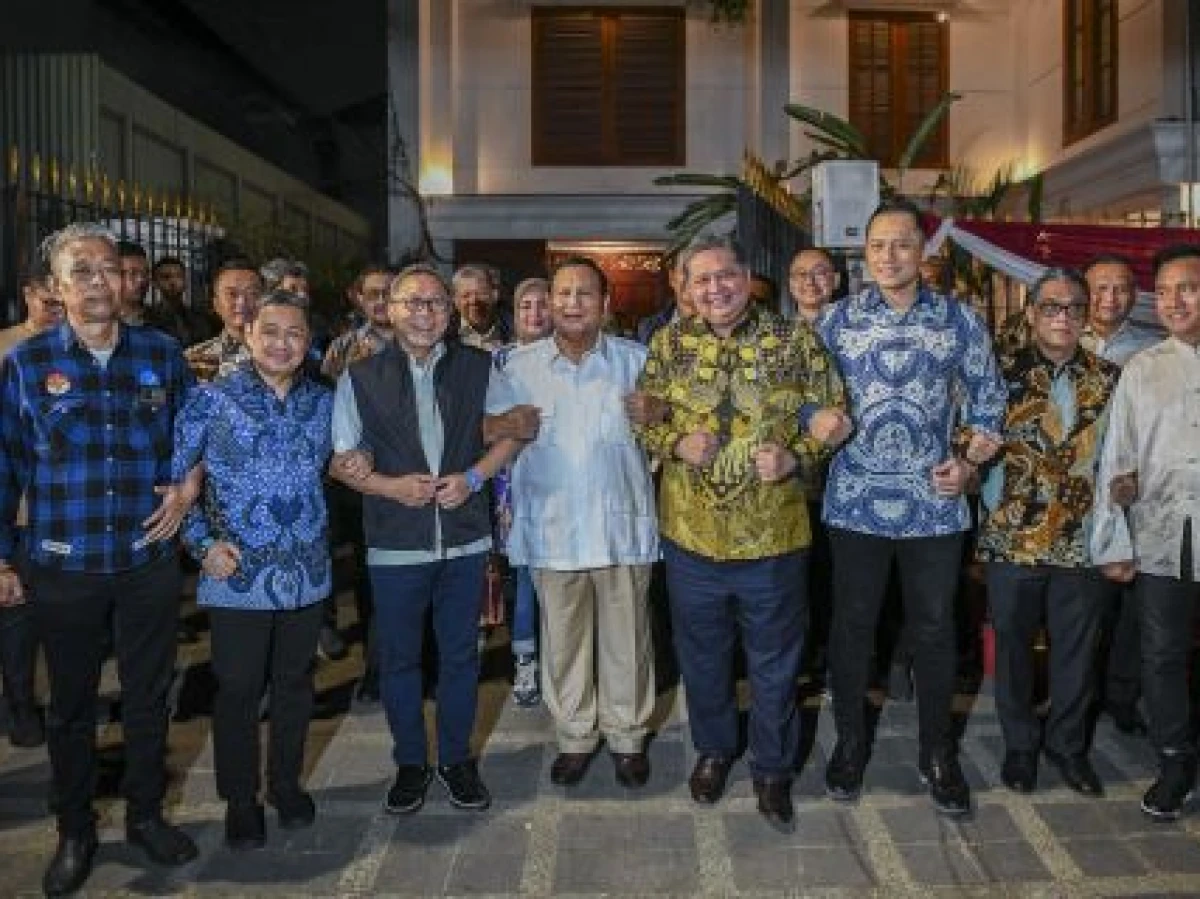 Prabowo dan Ketum Parpol Pantau Pengumuman Hasil Pilpres di Kertanegara Malam Ini