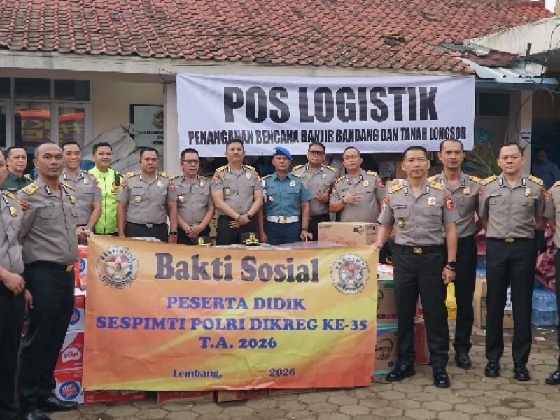 Sespimti Polri Dikreg 35 Salurkan Bantuan ke Korban Longsor Cisarua