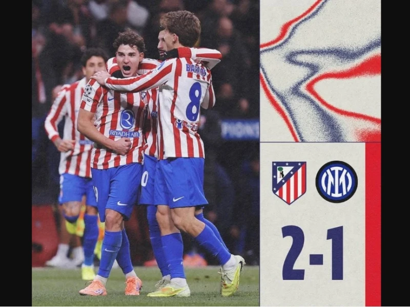 Atletico Madrid Curi Kemenangan di Detik Terakhir, Sundulan Gimenez Tekuk Inter 2–1 dalam Duel Liga Champions