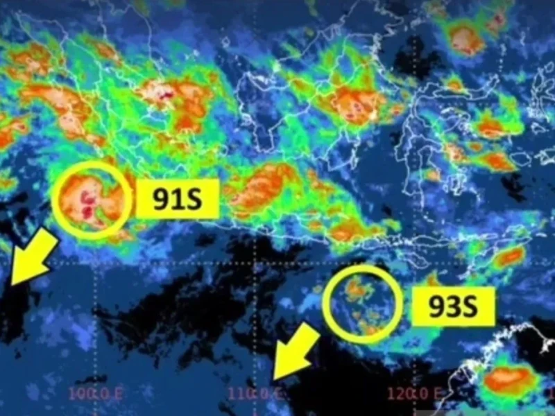 Bibit Siklon Tropis 93S Muncul, Cuaca Ekstrem Intai Bali Periode 11–18 Desember 2025