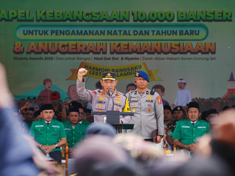 Pimpin Apel Kebangsaan Banser di Cirebon, Kapolri Wanti-wanti Ancaman Bencana saat Nataru