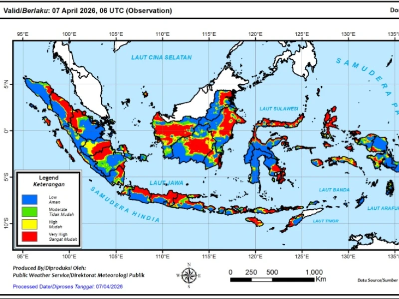 Waspada Karhutla, BMKG Catat 1.601 Titik Panas di RI hingga Awal April 2026