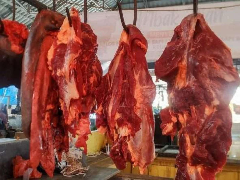 Harga Daging Sapi Hari ke–9 Ramadan, Tertinggi di Aceh Rp165.850 per Kg