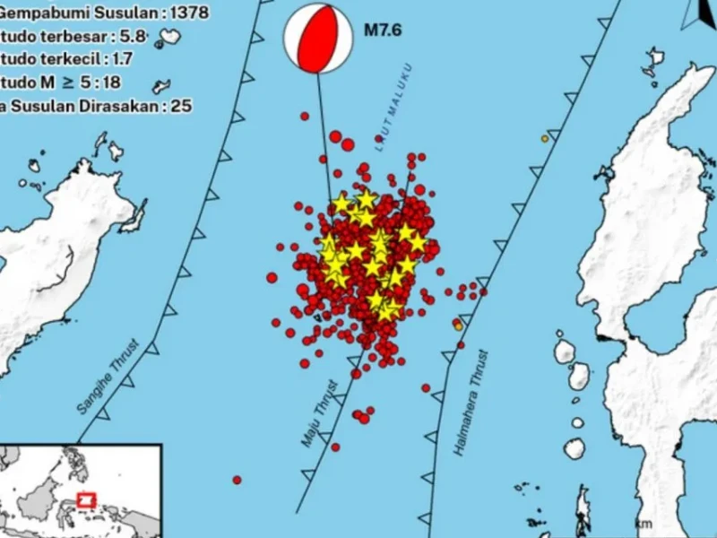 Maluku Utara Masih Diguncang 1.378 Gempa Susulan, BMKG: Baru Mereda setelah 2–3 Pekan