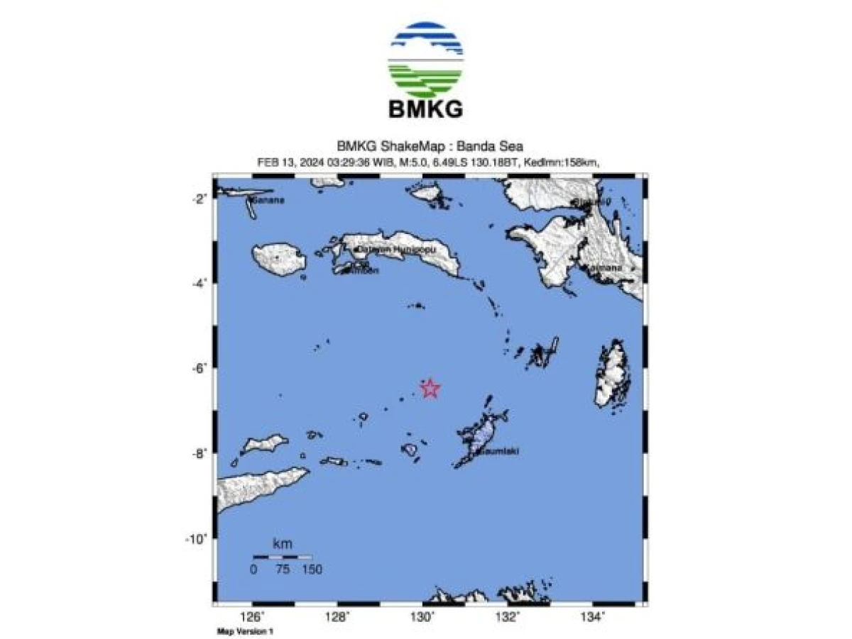 Gempa Tektonik M 5,3 Guncang Maluku