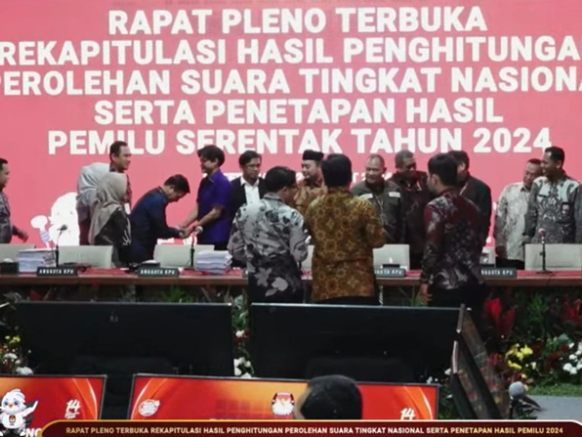 Rapat Pleno KPU Sahkan Prabowo-Gibran Pemenang Pilpres 2024 di Jakarta
