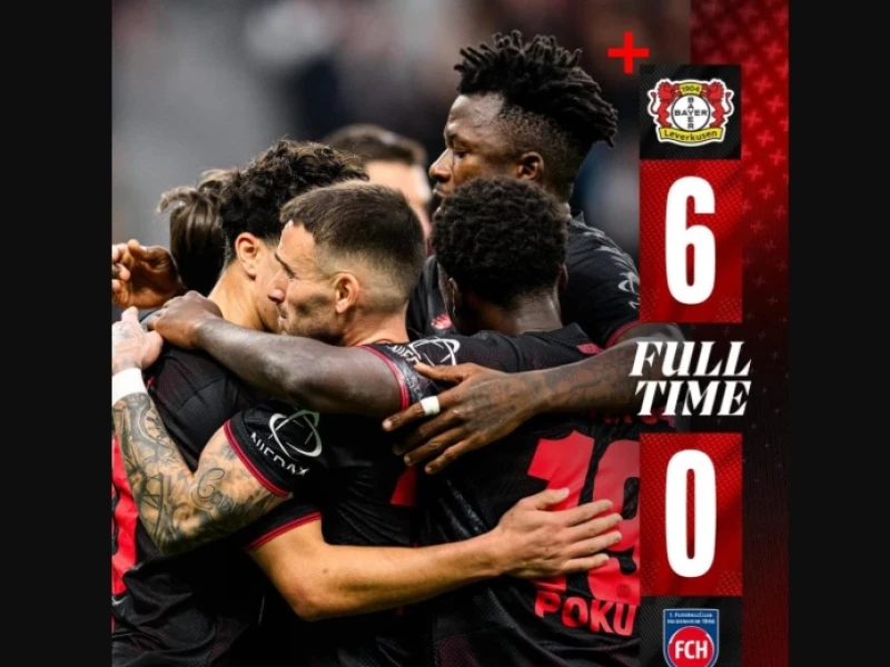 Bundesliga Seram, Leverkusen Sikat Habis Heidenheim 6-0, Simak di Sini Hasil Lengkap Liga Jerman