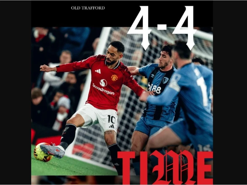 Liga Inggris Panas! 8 Gol Dramatis Warnai Laga Imbang MU vs Bournemouth di Old Trafford