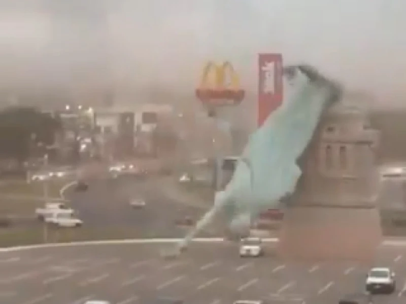 Patung Liberty Roboh Dihantam Badai Hebat, Kepala Remuk Berkeping-keping