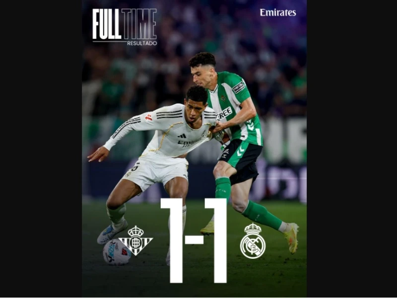 Madrid Gagal Menang, Gol Telat Hector Bellerin Bawa Real Betis Imbangi Los Blancos 1-1
