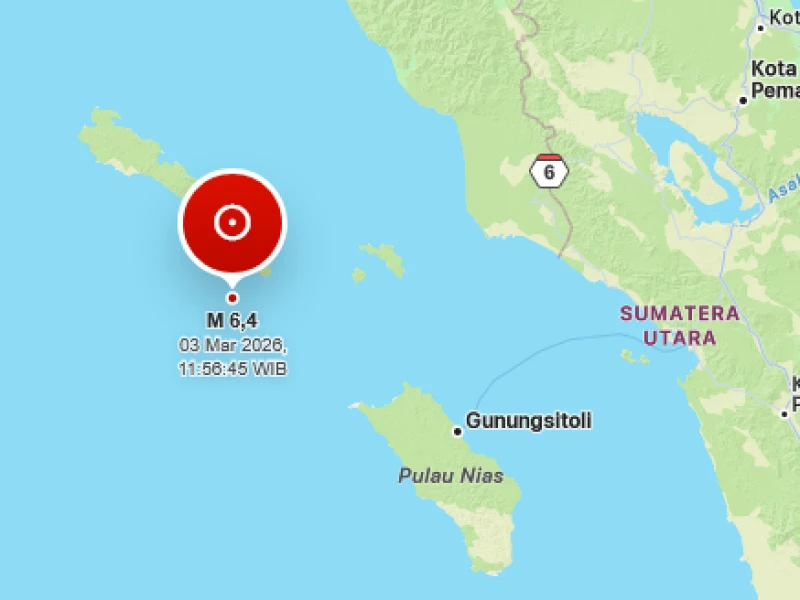 Gempa M 6,4 Guncang Barat Aceh, Getaran Terasa hingga Nias