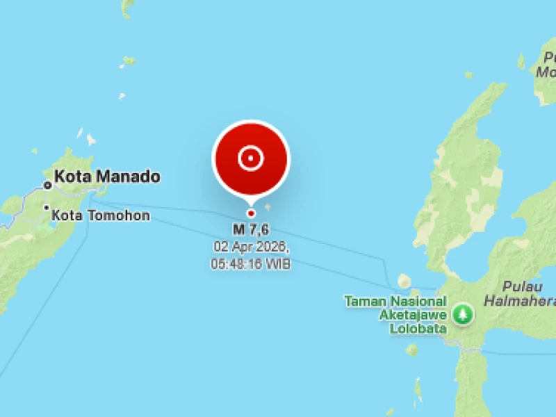 BMKG Manado Catat 29 Gempa Susulan usai Gempa Bitung M 7,6