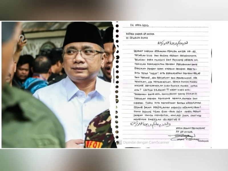 Viral, Surat Tangan Gus Yaqut dari Tahanan untuk Kader GP Ansor, Ini Pesannya!