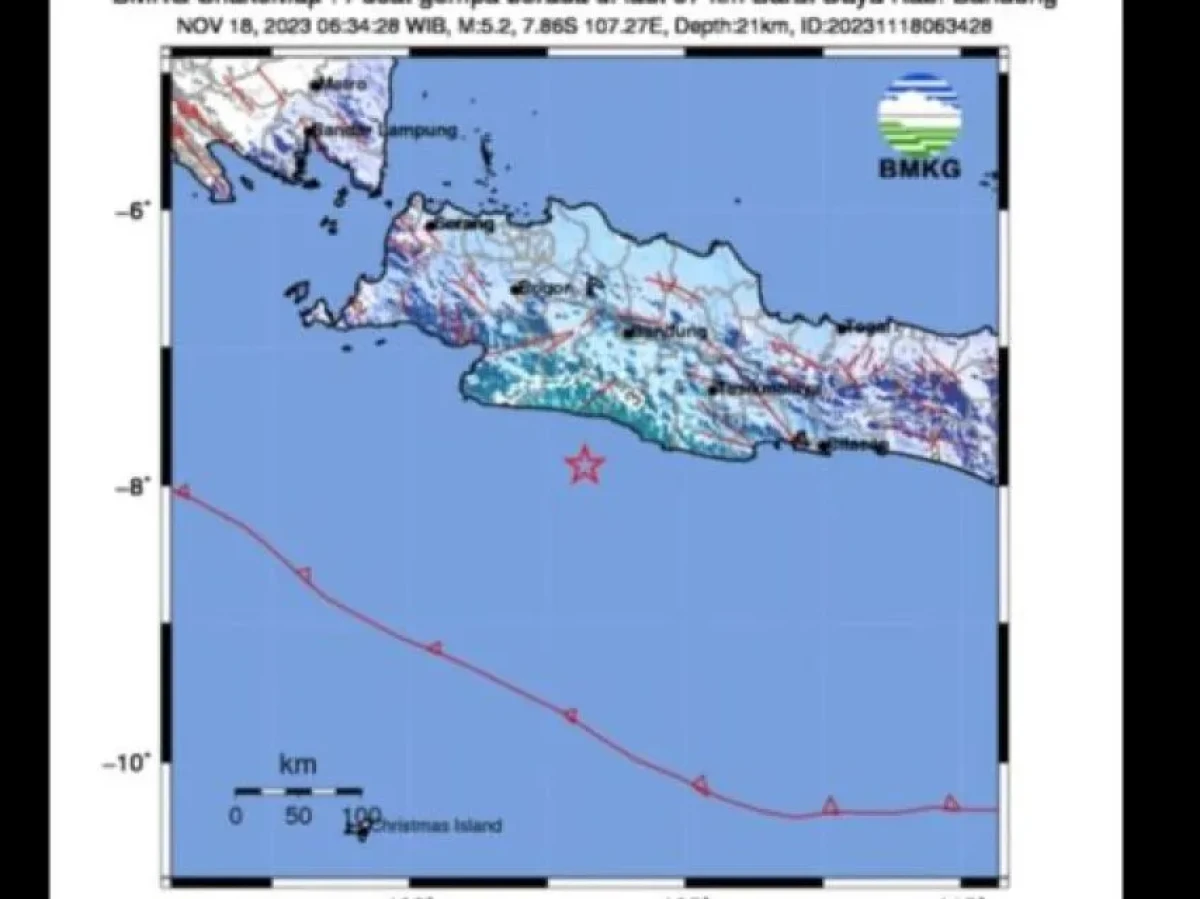 Gempa Bumi 5,2 Magnitudo Guncang Kabupaten Bandung